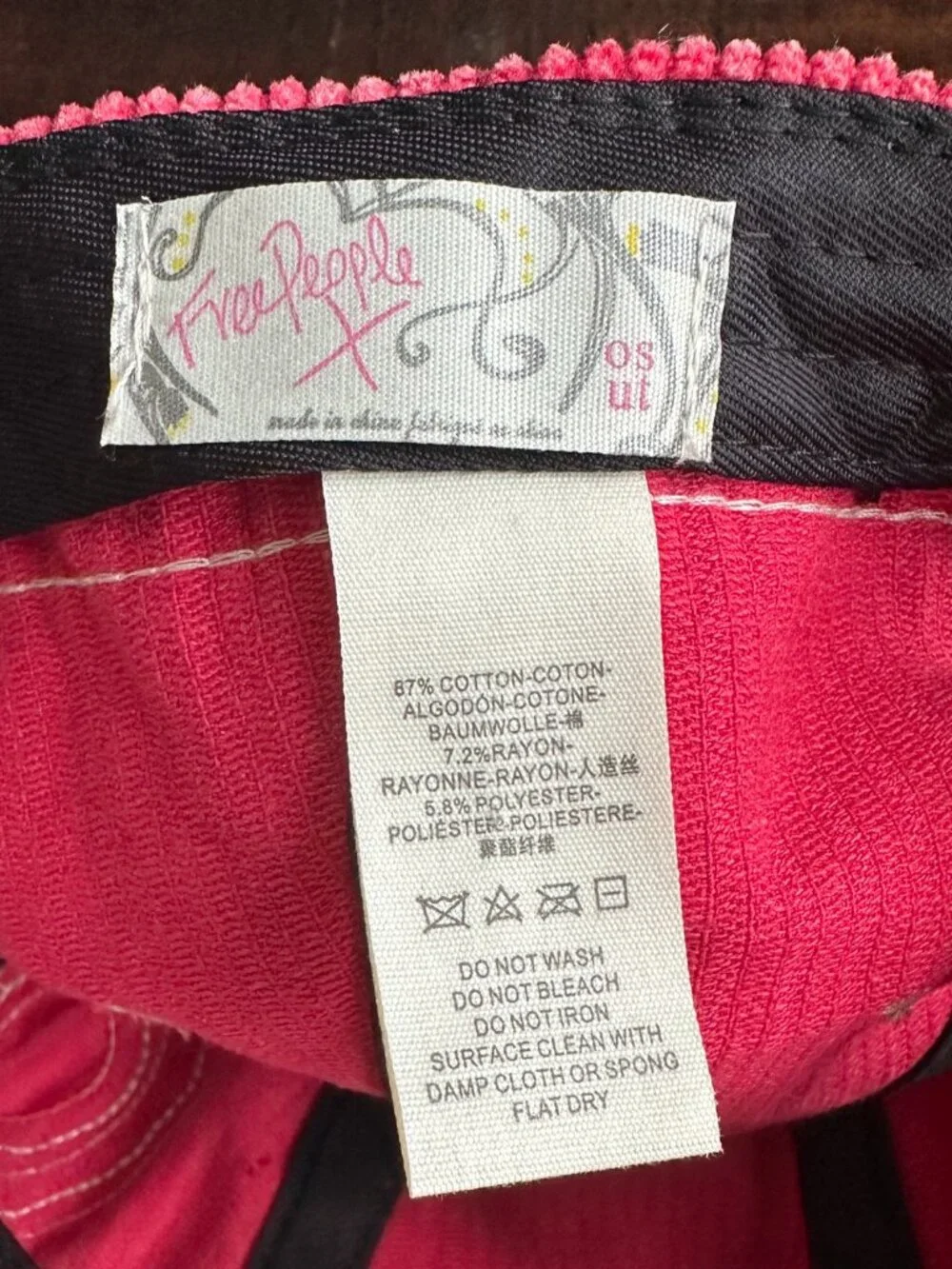 FREE PEOPLE Hollie Corduroy 84 Baseball Hat Red One Size